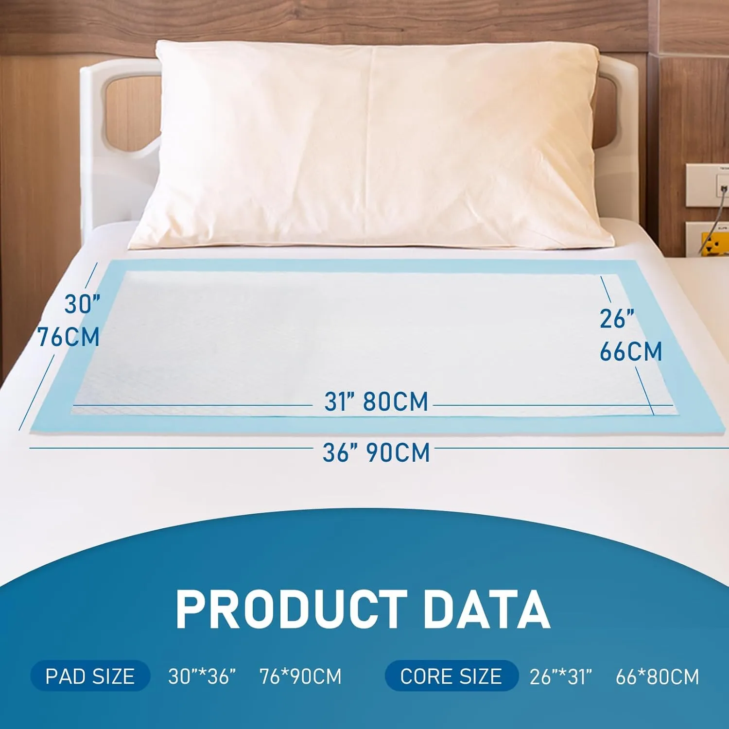 100 Count Bed Pads 30"X 36" Disposable Underpads Extra Large Thicker Underpad, Pee Pads for Adult