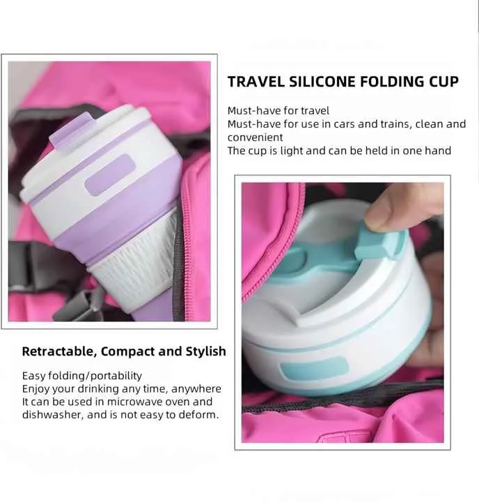 2 Pcs Green Collapsible Silicone Coffee Cup | Portable, Microwave & Freezer Safe | Travel Mug Set
