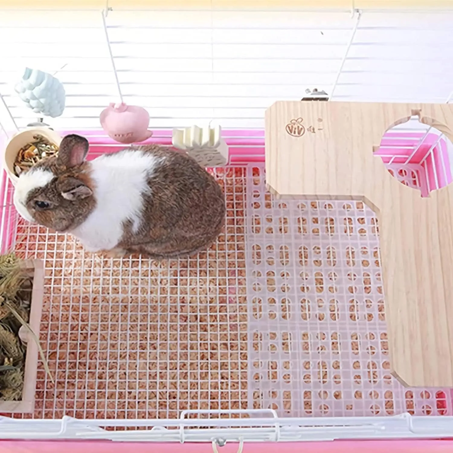 4 Pcs Rabbit Feet Pad Plastic Bunny Cage Floor Mat Foot Resting Hole Leak Water Nest Mat Pet for Small Animal Hamster Rat Chinchilla Guinea Pig Cats Dogs (White)