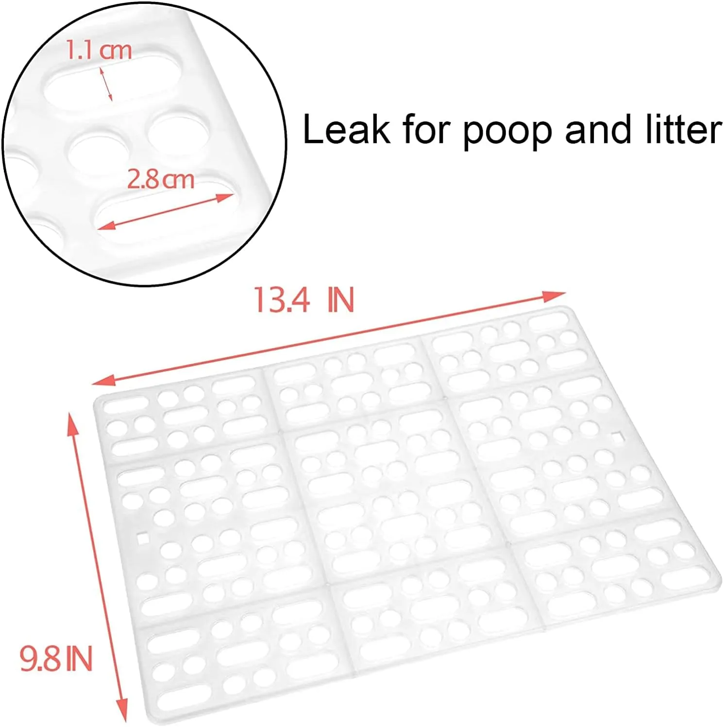 4 Pcs Rabbit Feet Pad Plastic Bunny Cage Floor Mat Foot Resting Hole Leak Water Nest Mat Pet for Small Animal Hamster Rat Chinchilla Guinea Pig Cats Dogs (White)