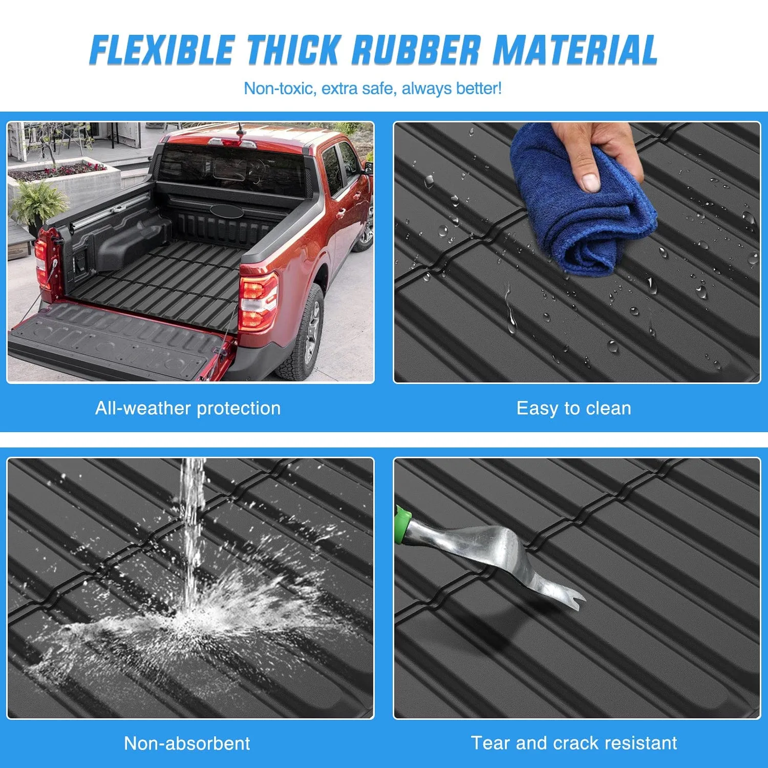 4.5ft Rubber Short Bed For 2022 2023 2024 Ford Maverick (Hybrid & Gas Model)