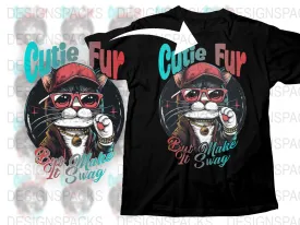 Adorable Cutie Fur Cat With Swag Png Digital Download