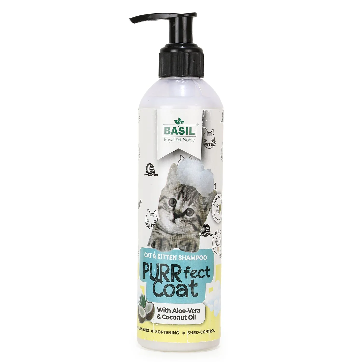BASIL Purrfect Coat Cat & Kitten Shampoo, 300ml