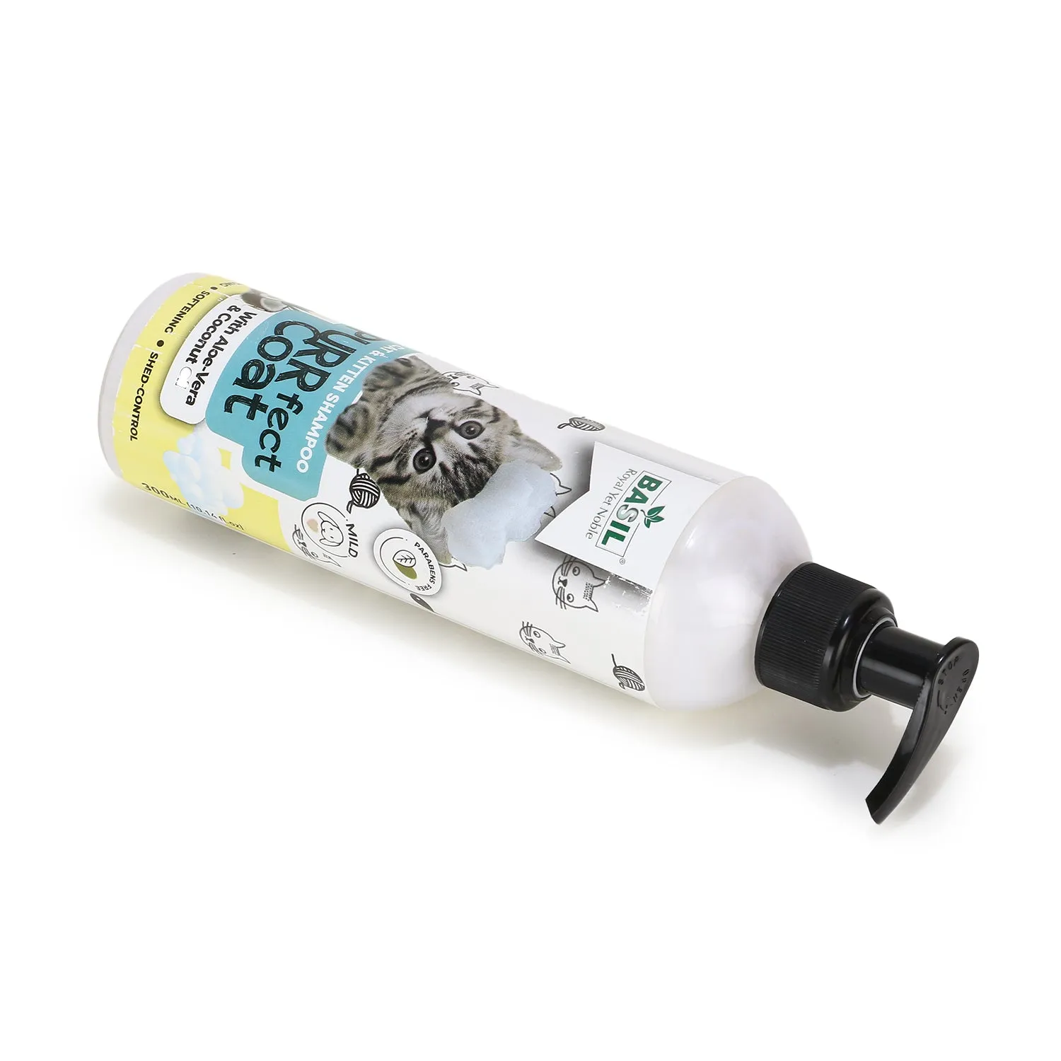 BASIL Purrfect Coat Cat & Kitten Shampoo, 300ml