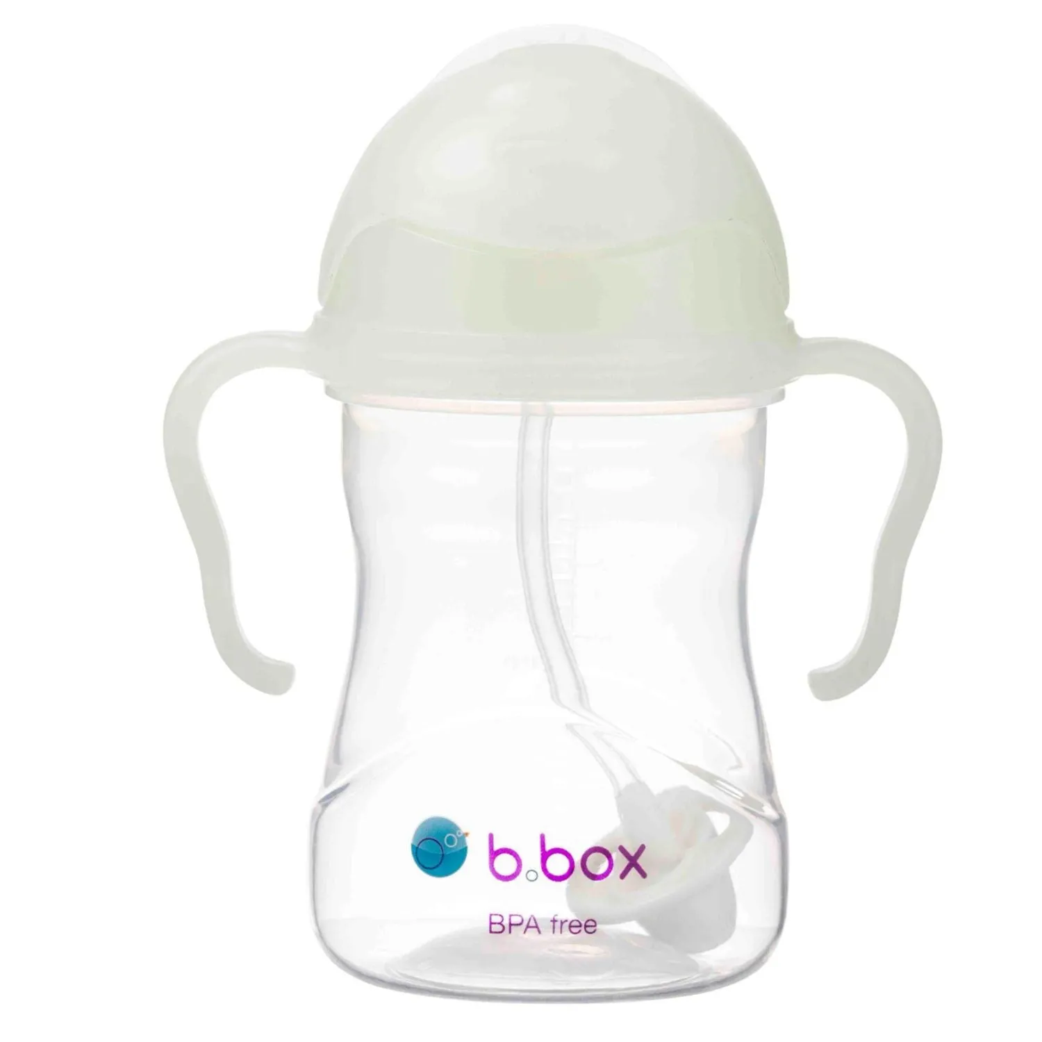 b.box Weighted Straw Sippy Cup - Glow in the Dark -Leak-Proof, Spill & Free Drinking 240ml