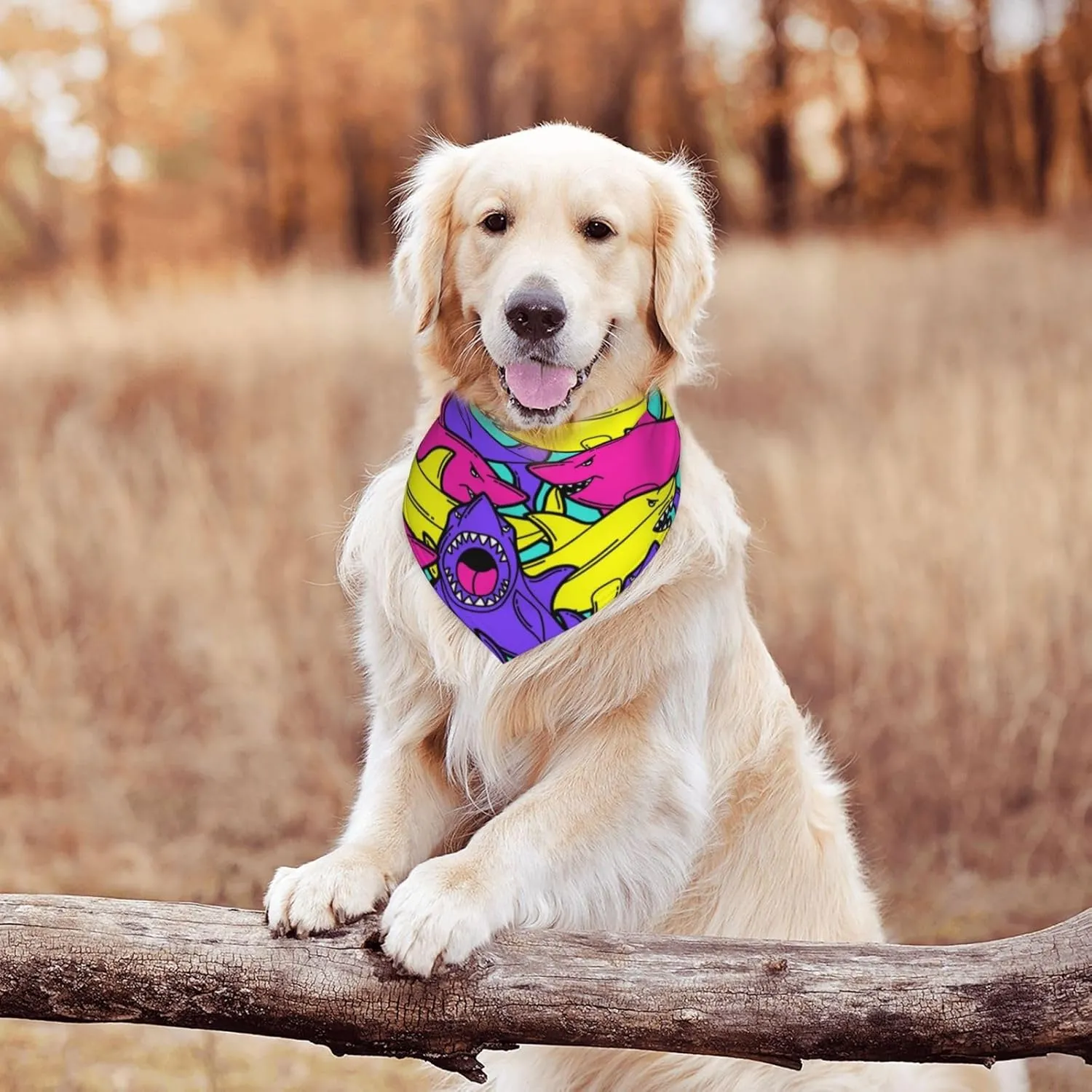Colorful Shark Dog Bandana Scarf Triangle Bibs Pet Accessories Cat Kerchief