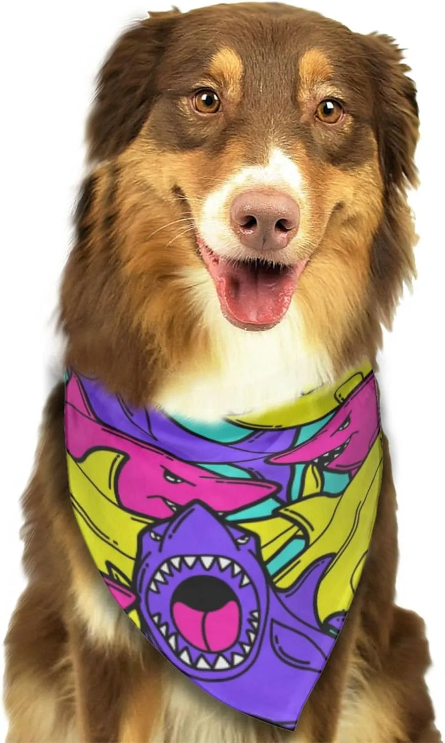 Colorful Shark Dog Bandana Scarf Triangle Bibs Pet Accessories Cat Kerchief