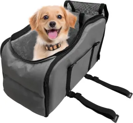 Cozy Dog Car Seat for Small Dogs & Cats, Foldable Center Console Pet Car Bed with Plush Liner & Storage Pocket, Lightweight Portable Pets Travel Accessories for Cars