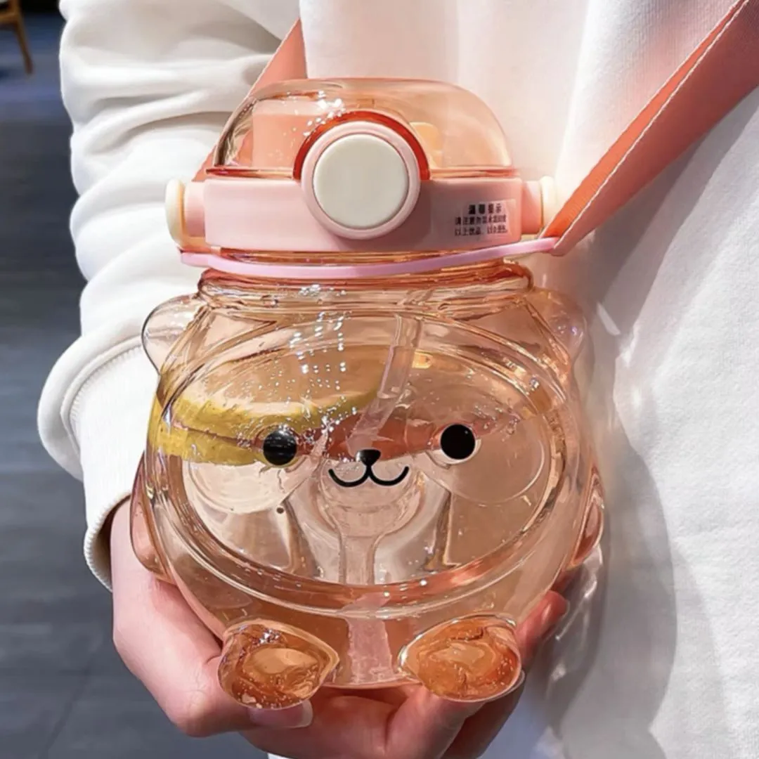 Cute Cat Plastic Bottle | 3D Cartoon Bottle [1000ml]