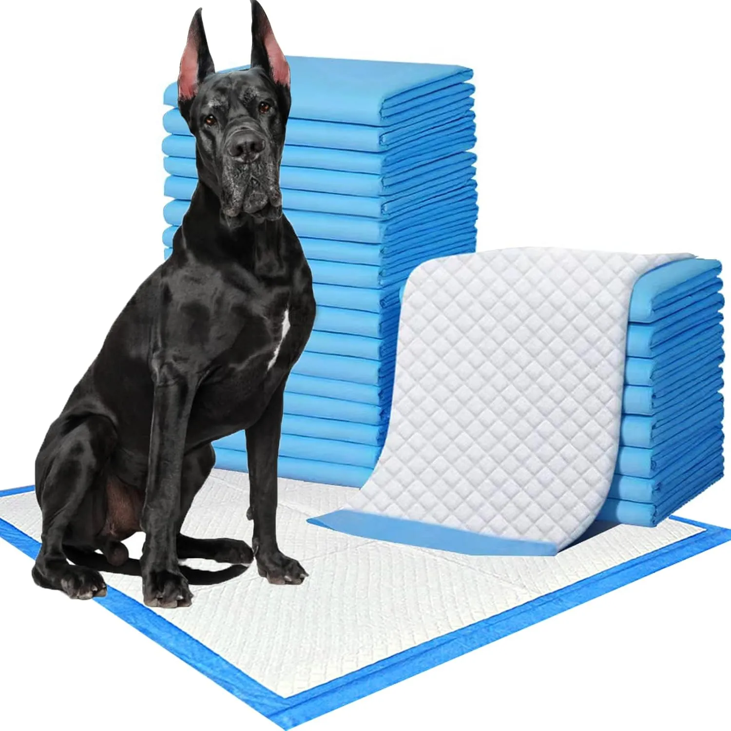 Dog and Puppy Premium Training Pads, XX-Large 34 x 46 inch - 30 Count Pee Pads with 6 Layer Leak-Proof and Super Absorbent