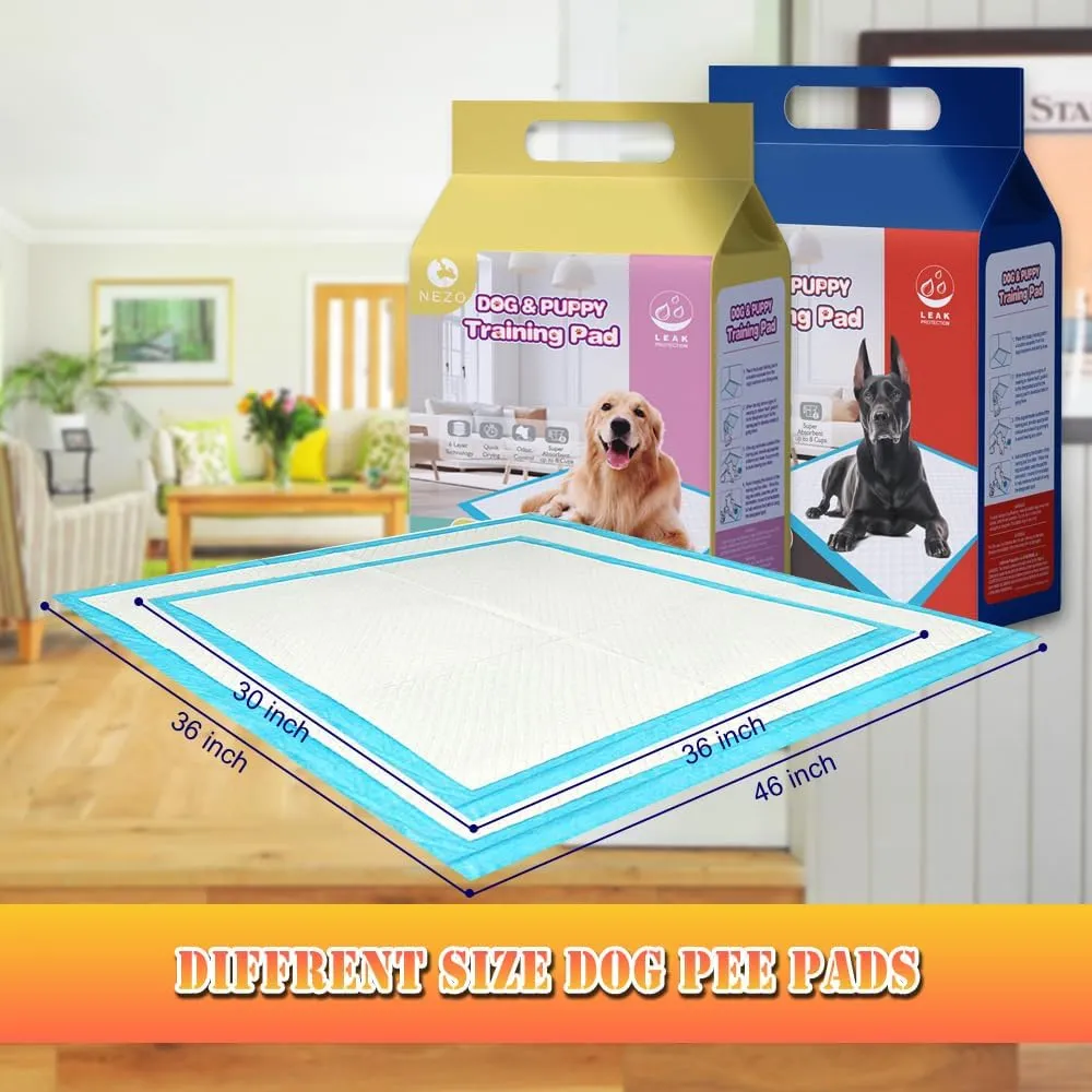 Dog and Puppy Premium Training Pads, XX-Large 34 x 46 inch - 30 Count Pee Pads with 6 Layer Leak-Proof and Super Absorbent