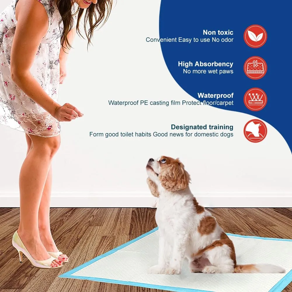 Dog and Puppy Premium Training Pads, XX-Large 34 x 46 inch - 30 Count Pee Pads with 6 Layer Leak-Proof and Super Absorbent