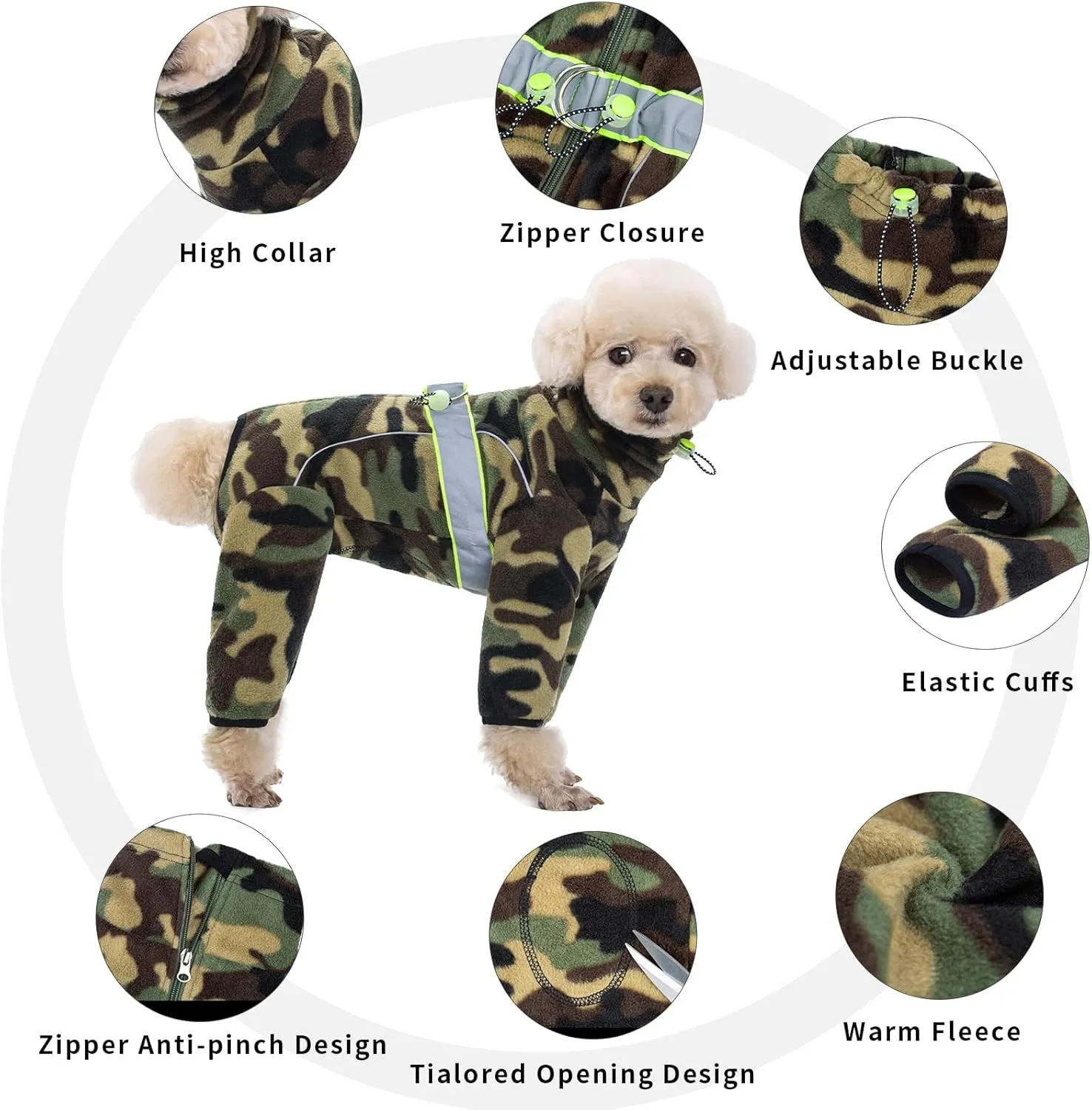 Dog Coats for Small Dogs, Polar Fleece Dog Pajamas Bodysuit for Small Medium Dogs, Dog Winter Jacket Dog Sweater Dog Vest for Small Dog, Dog Four-Legged Warm Clothes