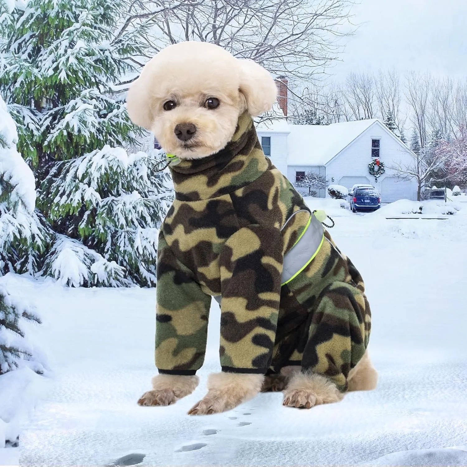 Dog Coats for Small Dogs, Polar Fleece Dog Pajamas Bodysuit for Small Medium Dogs, Dog Winter Jacket Dog Sweater Dog Vest for Small Dog, Dog Four-Legged Warm Clothes