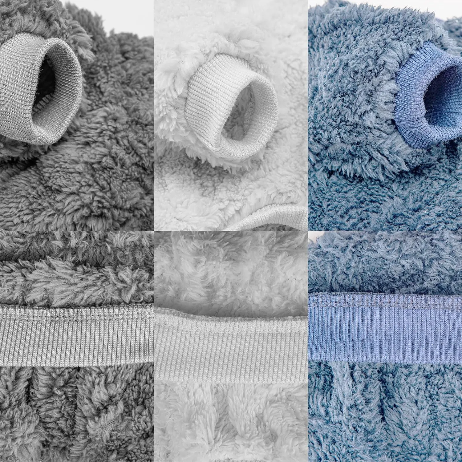 Dog Sweater, 3 Pack Dog Sweaters for Small Dogs or Cats, Girl or Boy, Warm Dog Clothes Shirt Coat for Winter Christmas (Light Grey, Light Blue, White, XX-Small)