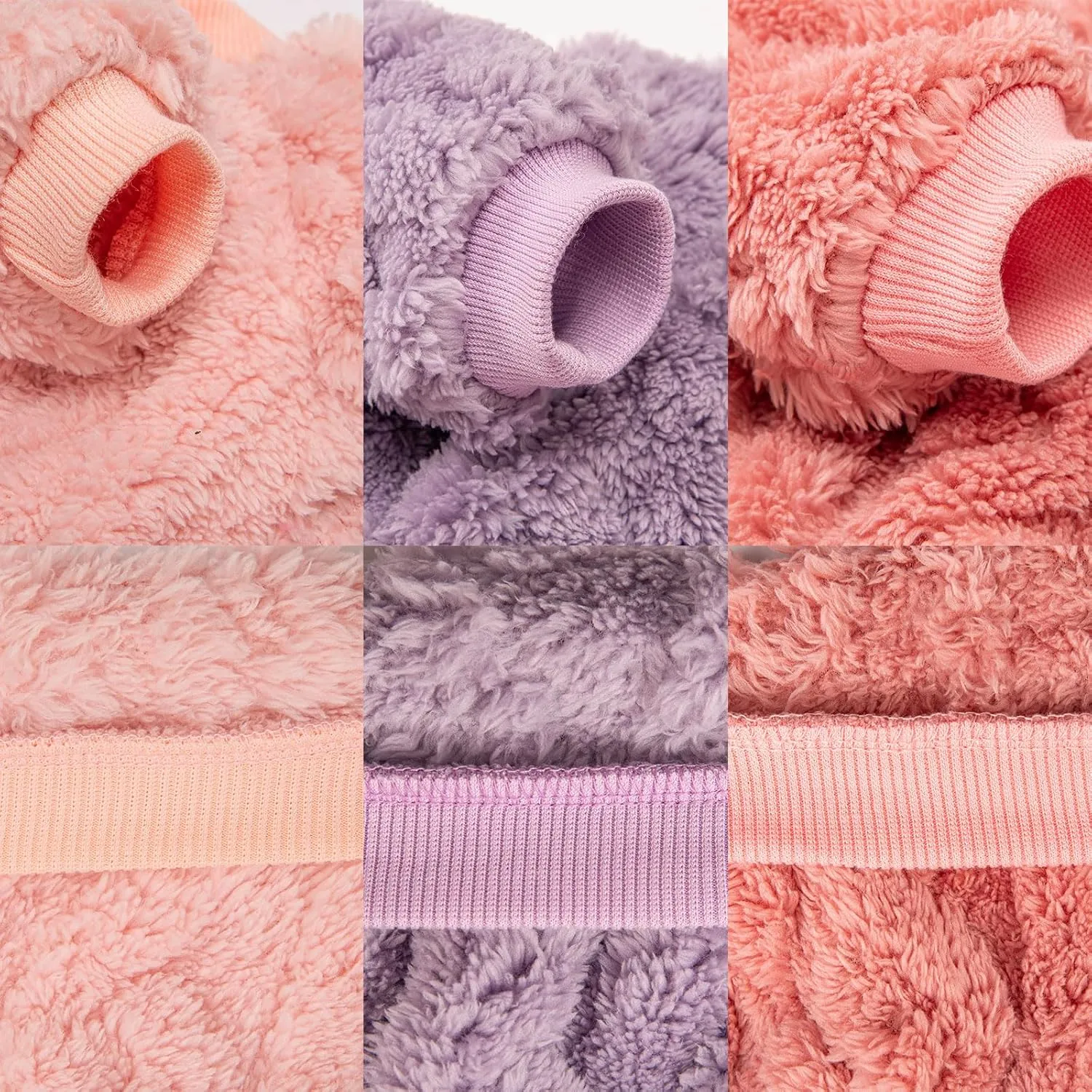 Dog Sweater, 3 Pack Dog Sweaters for Small Dogs or Cats, Girl or Boy, Warm Dog Clothes Shirt Coat for Winter Christmas (Pink, Purple, Rose Red, Medium)