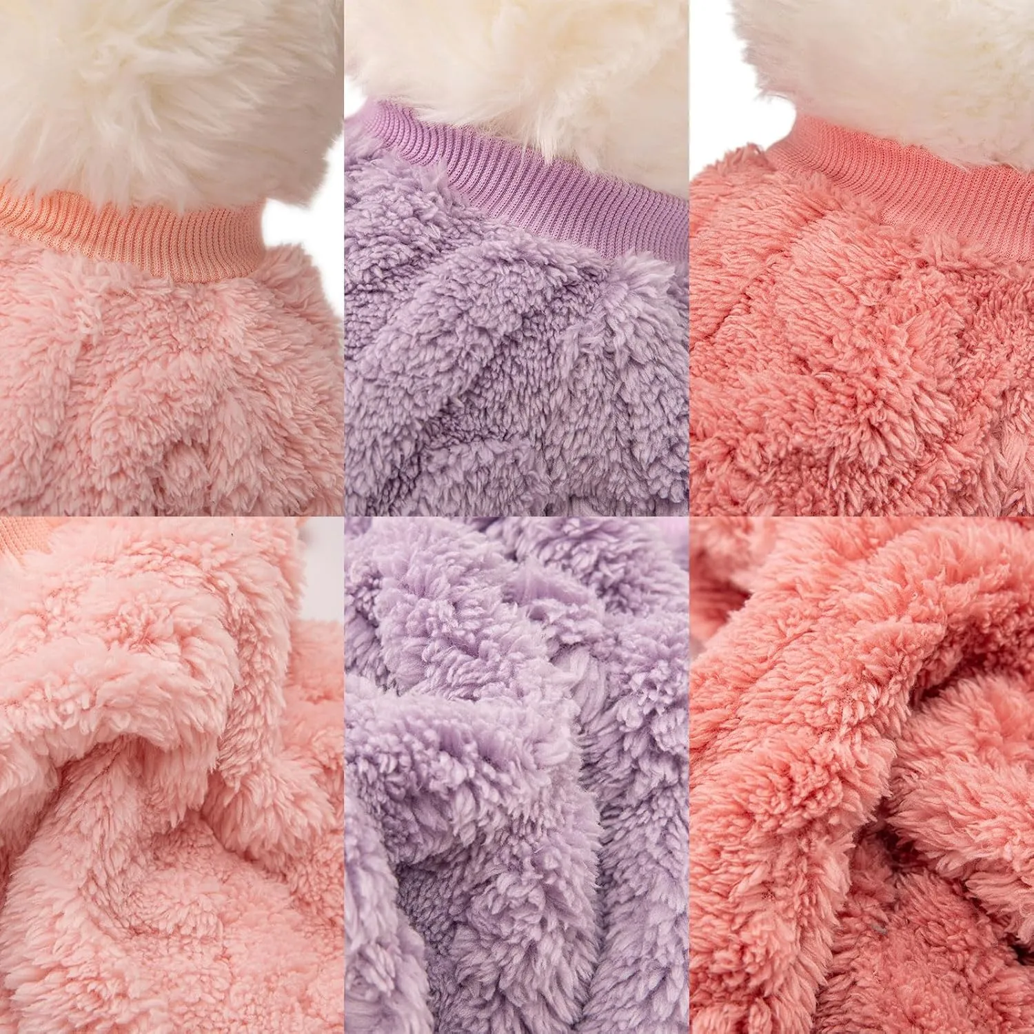 Dog Sweater, 3 Pack Dog Sweaters for Small Dogs or Cats, Girl or Boy, Warm Dog Clothes Shirt Coat for Winter Christmas (Pink, Purple, Rose Red, Medium)
