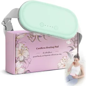 Electric Heating Pad for Period Cramps - Portable Vibrating Heating Pads with 4 Heat Levels and 4 Modes for Women Menstrual, Back, Stomach Pain Relief-Green