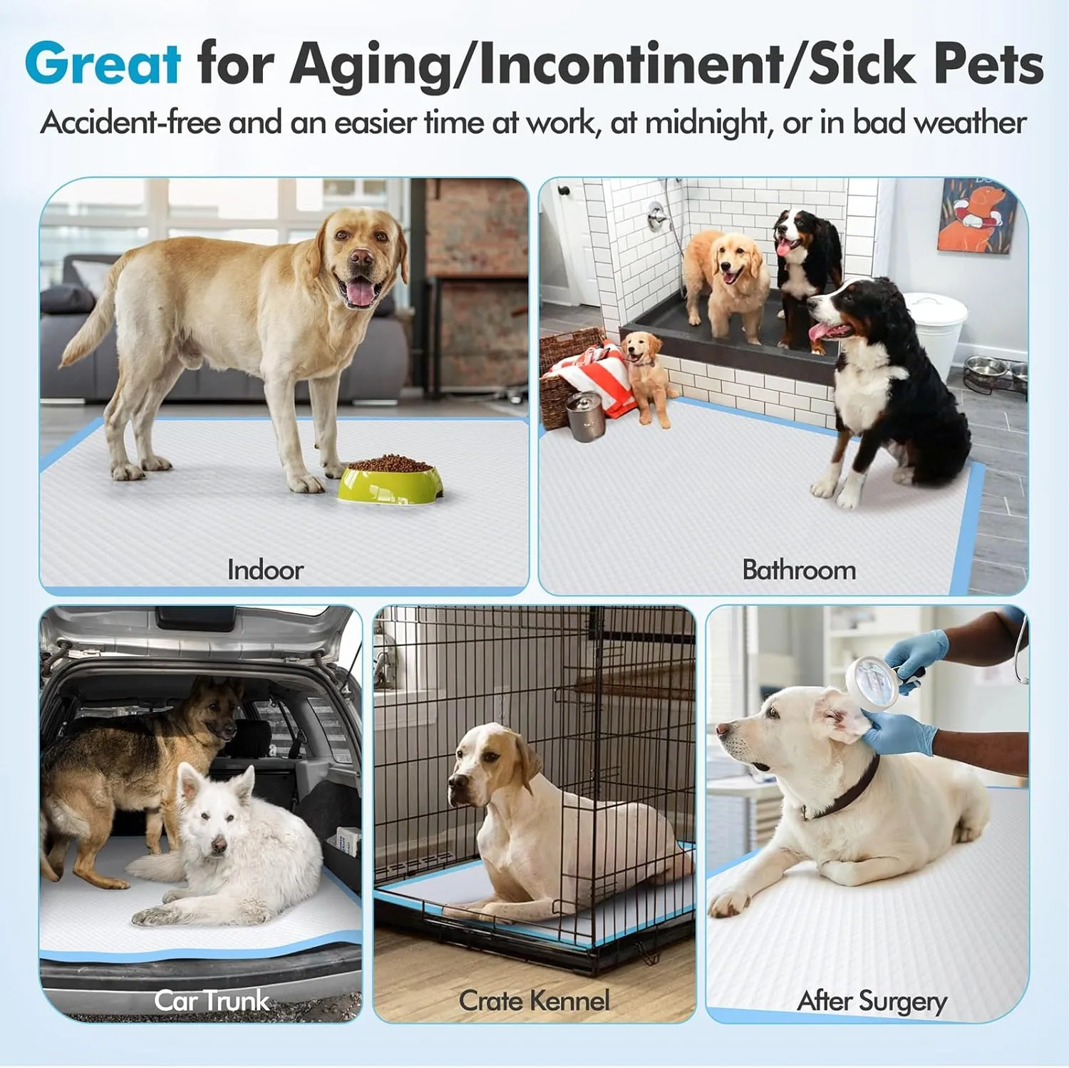 Gimars 4XL 36"x36" Thicken Heavy Absorbency Dog Pad Extra Large- Jumbo Disposable Polymer Quick Dry No Leaking Pee Pads for Dogs, Cats, Rabbits Pets 30 Counts