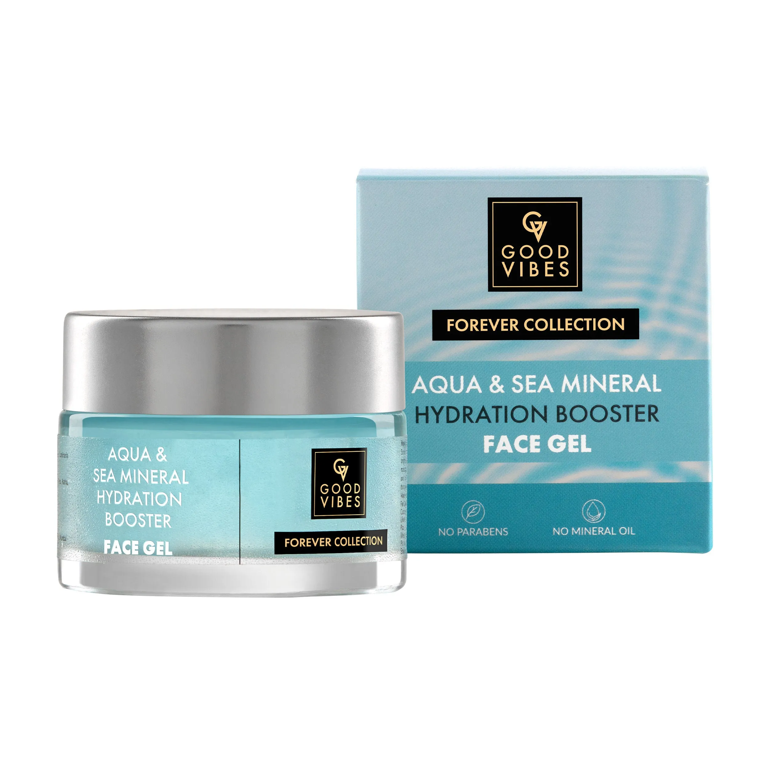 Good Vibes Aqua & Sea Mineral Hydration Booster Face Gel | Intense Hydration, 8X Hydra Booster, Provides Moisture | Vegan, No Parabens, No Sulphates, No Mineral Oil, No Silicones, No Animal Testing (50 g)