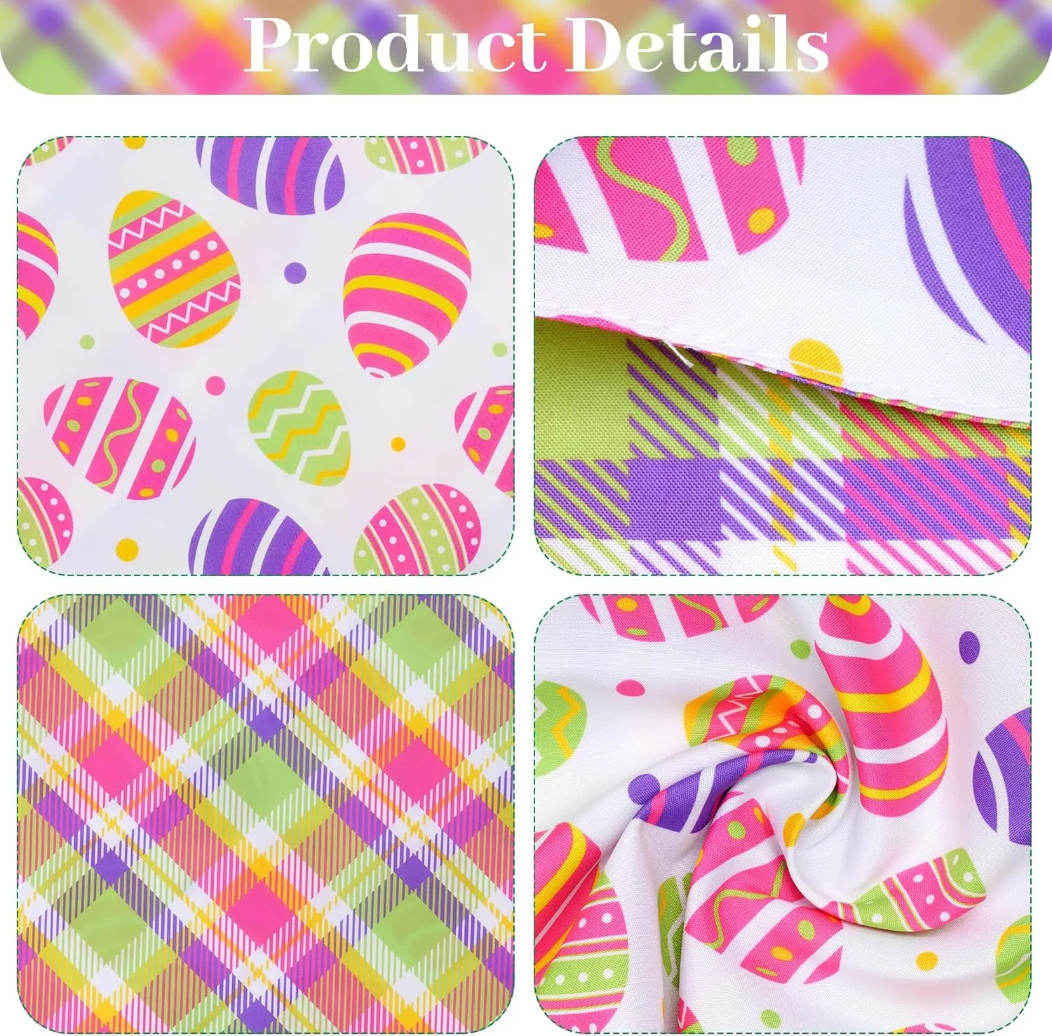 hoyuwak Easter Dog Bandana, 2Pcs Easter Egg Rabbit Carrot Plaid Pet Scarf Adjustable Triangle Puppy Scarves Reversible Colorful Bib for Small Medium Large Dogs Cats Gifts