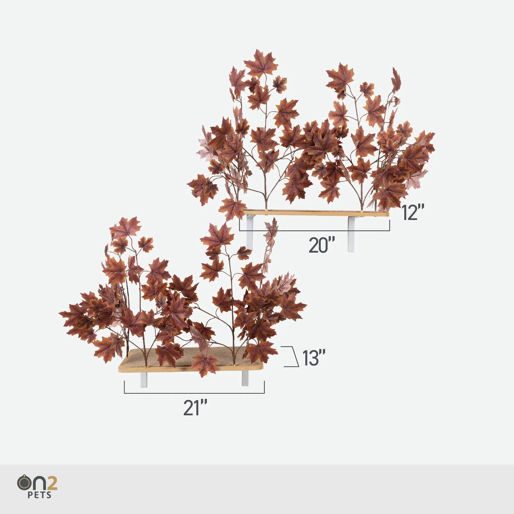 Interchangeable Leaves Rectangular Cat Canopy (Set of Two), Deep Plum