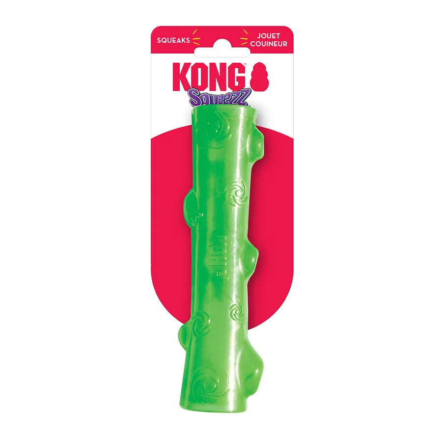KONG Squeaky Squeezz Stick Dog Toy for Medium Dogs - Assorted Colours