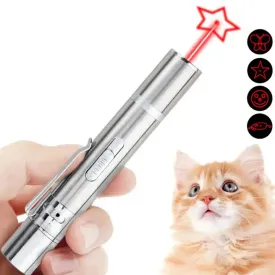 NNEDSZ 2PCS USB Rechargeable Multifunctional Laser Pointer for Cats - Interactive Toy with Star and Butterfly Patterns