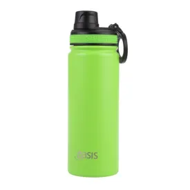 Oasis Stainless Steel Double Wall Insulated "challenger" Sports Bottle W/ Screw Cap 550ml - Neon Green