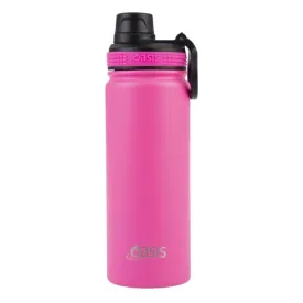 Oasis Stainless Steel Double Wall Insulated "challenger" Sports Bottle W/ Screw Cap 550ml - Neon Pink