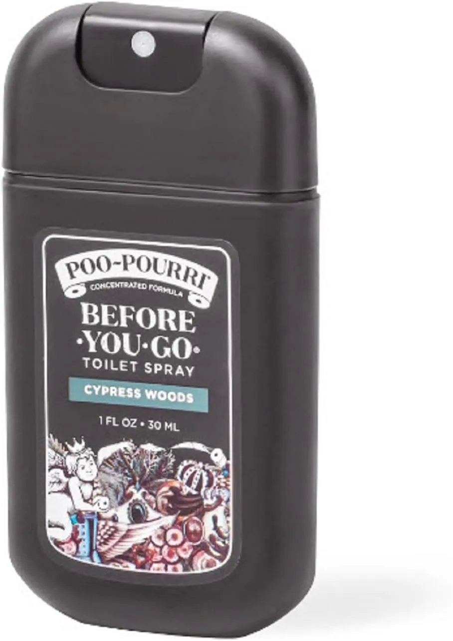Poo-Pourri Cypress Woods Pocket Sprayer Before-You-Go Toilet Spray - Instantly Trap Bathroom Odor - Plant Based Ingredients & Essential Oils - No synthetic fragrance - Cypress, Pine, Fresh Air Scent