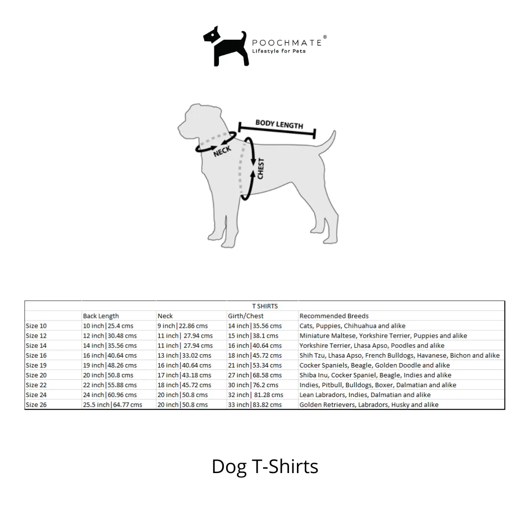 PoochMate Red Cotton Dog T-Shirt with Pocket