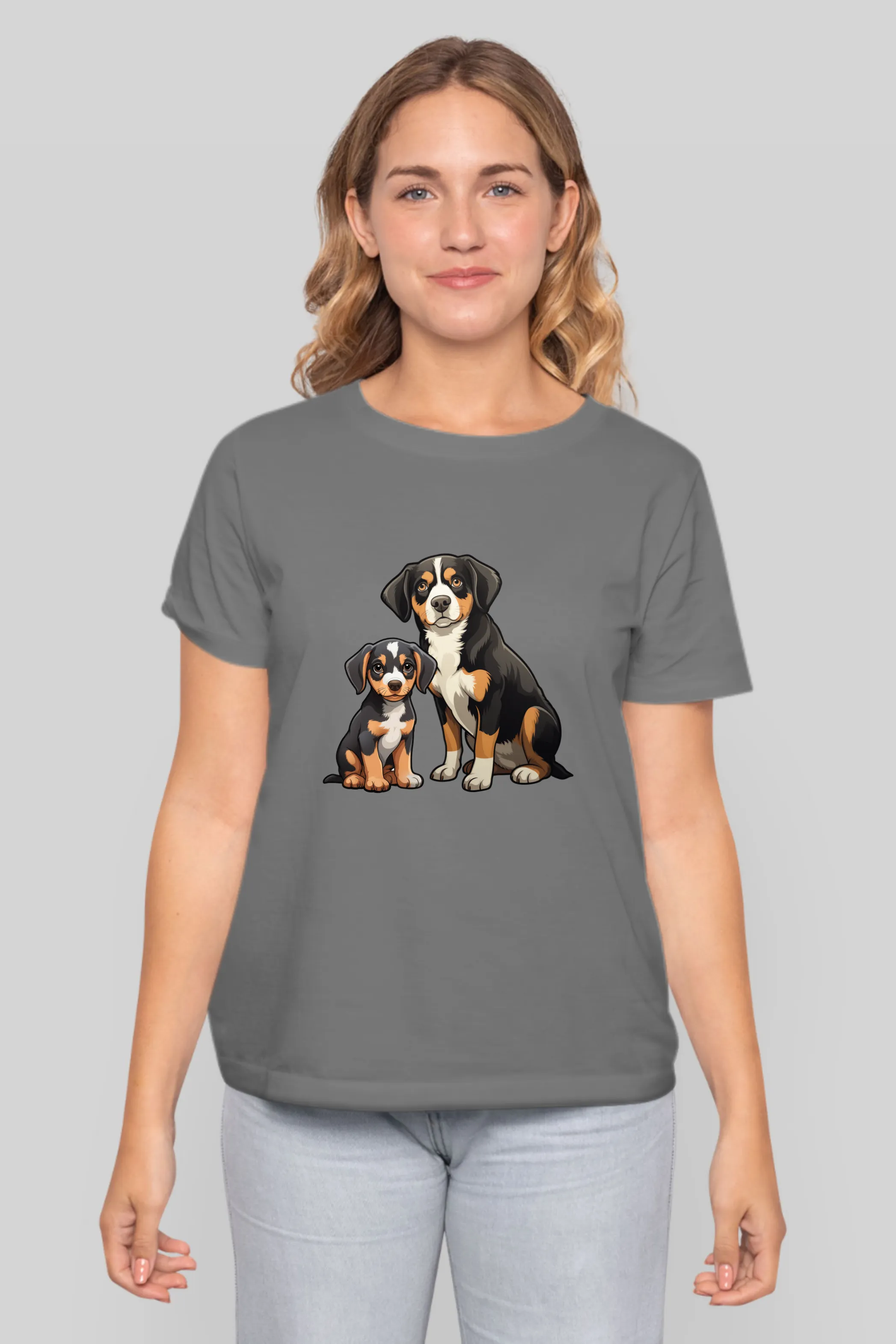 Puppy And Dog Printed T-shirt for women