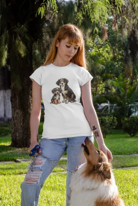 Puppy And Dog Printed T-shirt for women