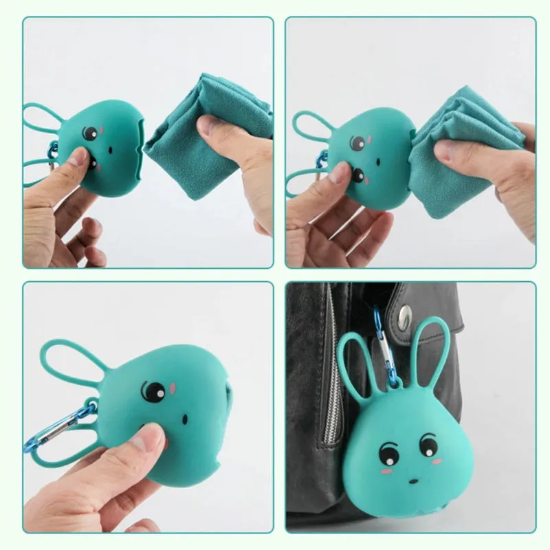 Quick-drying Microfiber Towel with Silicone Bag for Sport Hiking Camping