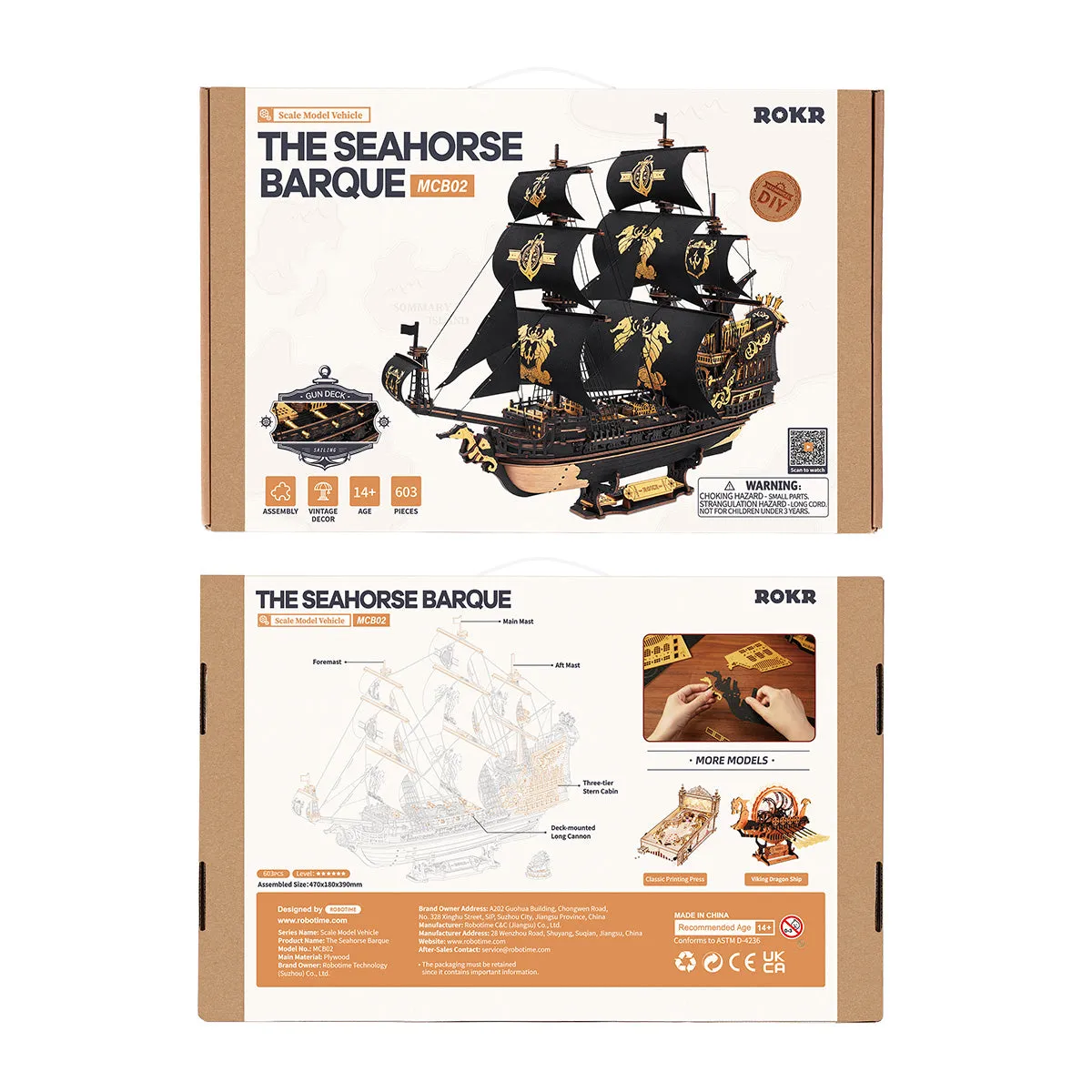 ROKR The Seahorse Barque 3D Puzzle MCB02