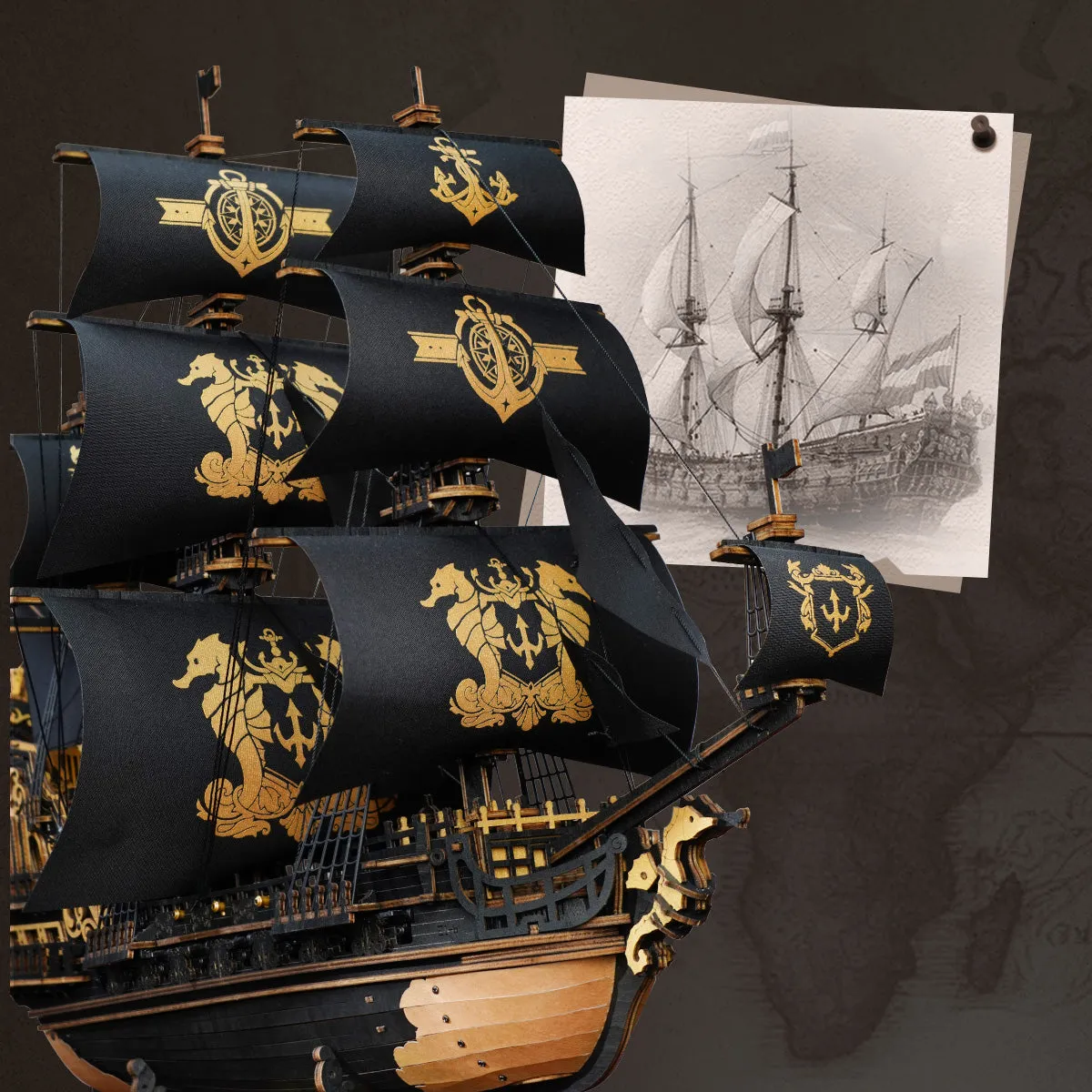 ROKR The Seahorse Barque 3D Puzzle MCB02