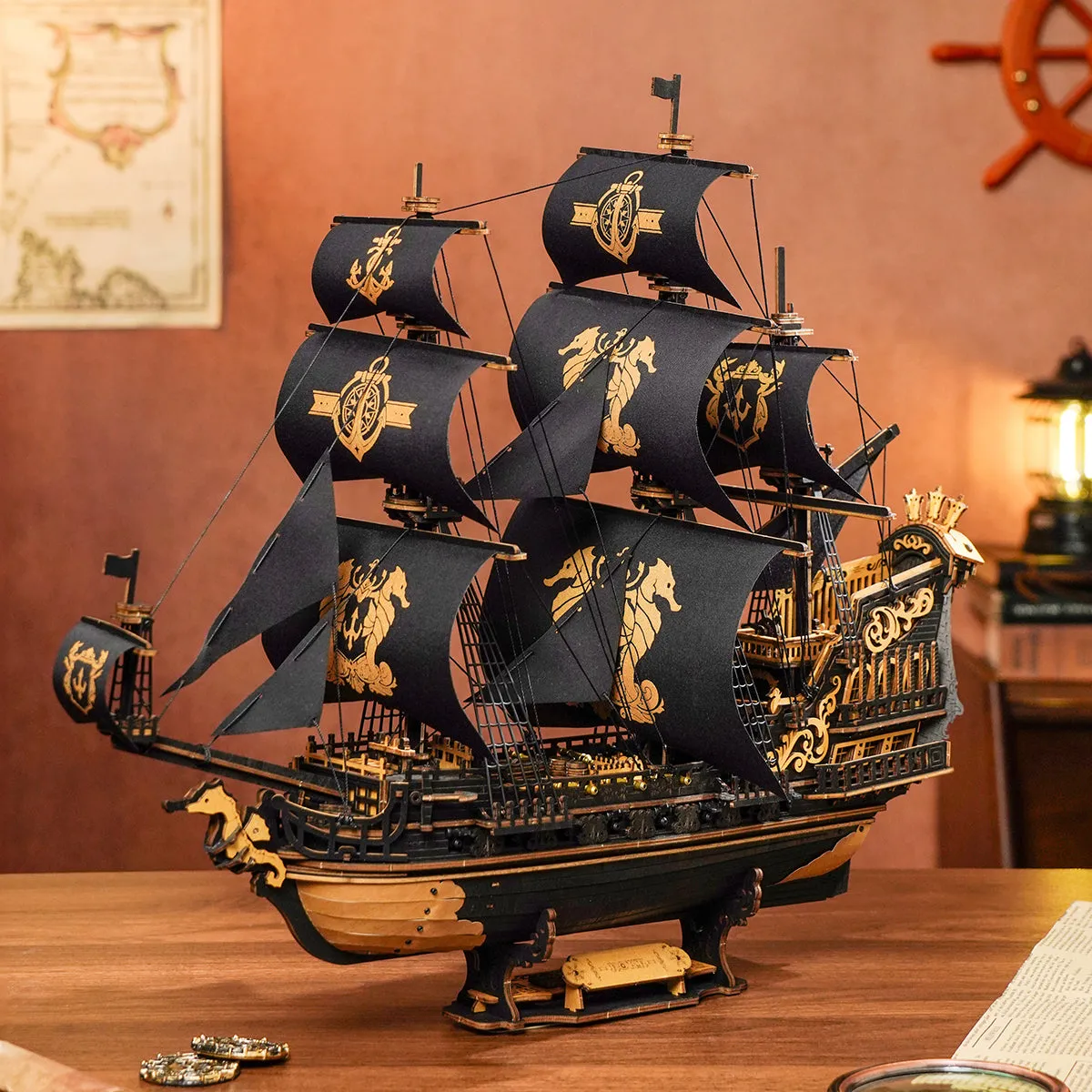 ROKR The Seahorse Barque 3D Wooden Puzzle MCB02