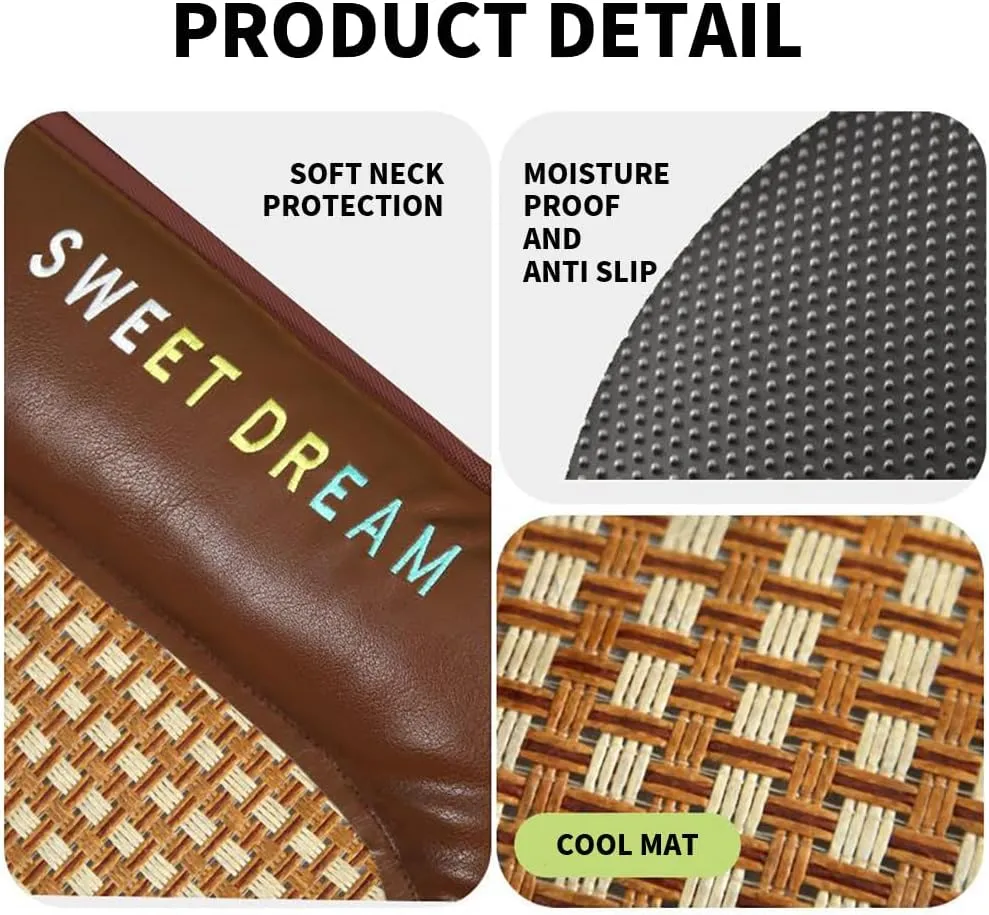 Self Cooling Mat for Dog Cat,Summer Bamboo Rattan Woven Sleeping Rest Mats for Pets,Breathable Pet Cooling Cushion for Indoor Outdoor Car Seats Beds (Brown, L)