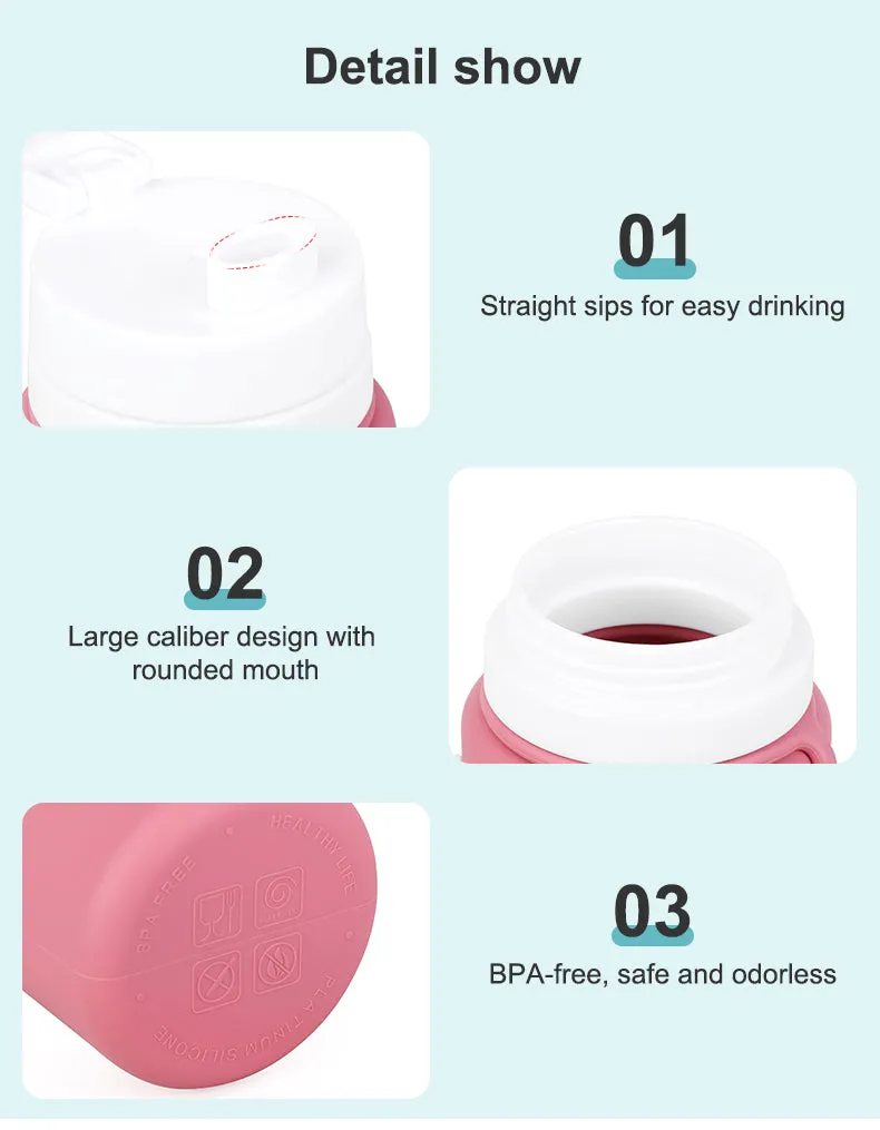 Silicone Collapsible Water Bottle For Travel