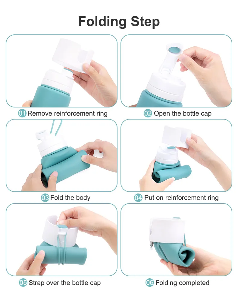 Silicone Collapsible Water Bottle For Travel