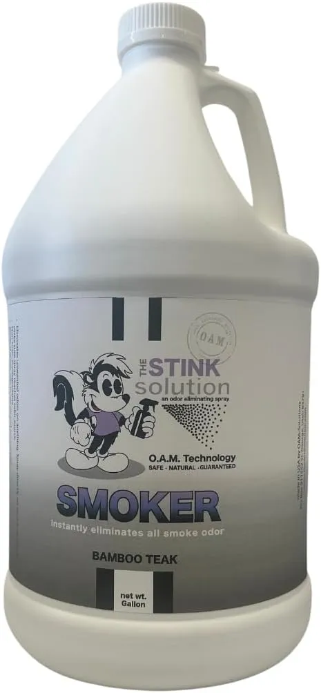 Smoke Odor Eliminator Spray - Completely Remove Smoke Smell From House, Car, Clothes, Hands, Hair, & More - Best Odor Eliminator For Smoke - Bamboo Teak Fragrance - 1 Gallon