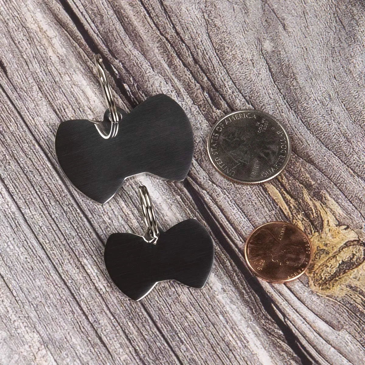 Stainless Steel Pet ID Tags - Engraved Personalized Dog Tags, Cat Tags Front & Back up to 8 Lines of Text  Bone, Round, Heart, Flower, Badge, House, Star, Rectangle, Bow Tie