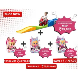 Step2 Anniversary Edition Up & Down Roller Coaster    Free 3 Pcs of IMC Cry Babies Dolls (MRP ₹2,599/- each)