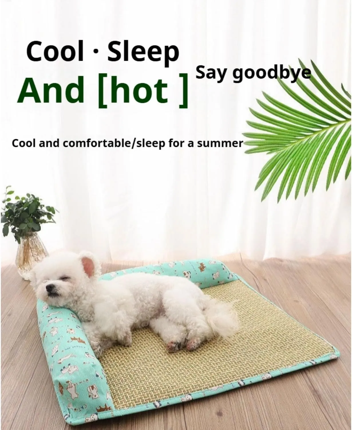 Summer Cooling Mat,Cooling Mat Self Cool Pad Seats Summer Bamboo Rattan Woven Sleeping Rest Mats,Pets Sleeping Rattan Pad for Dog and Cat, Sleeping Pad & Cool Bed (D,M-21 * 17 Inch,1 Side)