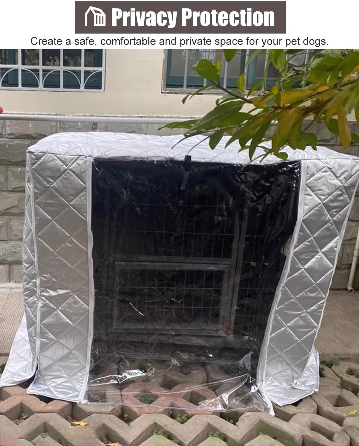 ZIMGOD Winter Dog Crate Cover with Clear Door & Window, Dog Cage Insulated Cover to Keep Warm, Cold Weather Kennel Cover, Warm Breathable Chicken Coop Cover(60x40x40cm (23.6x15.8x15.8in))